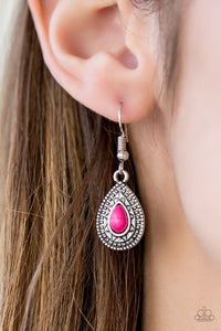 Blazing Beauty - Pink Paparazzi Earrings