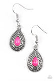 Blazing Beauty - Pink Paparazzi Earrings