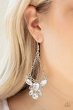 Bling Bouquets - White Bling Paparazzi Earrings