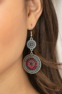 Bohemian Bedazzle - Red Paparazzi Earrings