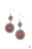 Bohemian Bedazzle - Red Paparazzi Earrings