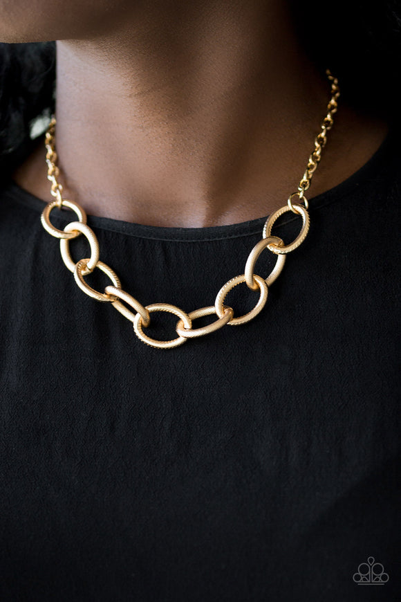 Boldly Bronx - Gold Paparazzi Necklace