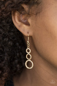 Bubble Bustle - Gold Paparazzi Earrings