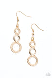 Bubble Bustle - Gold Paparazzi Earrings