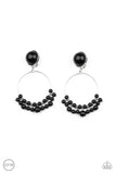 Cabaret Charm - Black Clip-on Paparazzi Earrings