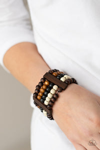 Caribbean Catwalk - Multi Wood Paparazzi Bracelet