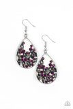 Cash or Crystal? - Purple Paparazzi Earrings