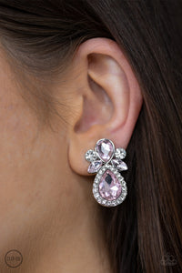 Celebrity Crowd - Pink Clip-on Paparazzi Earrings