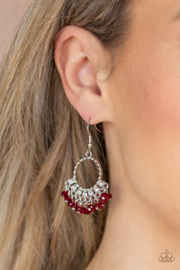 Charmingly Cabaret - Red Paparazzi Earrings