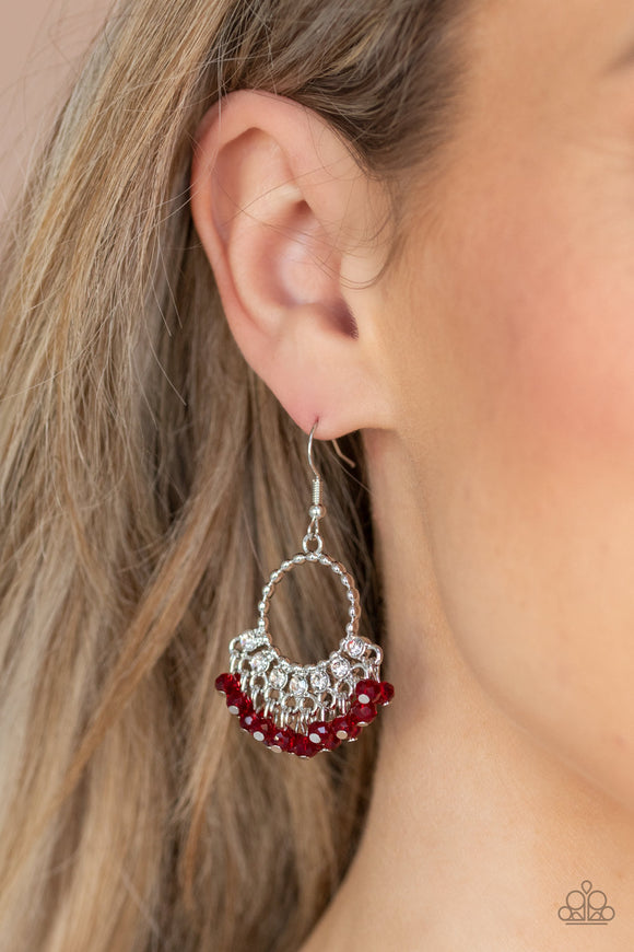 Charmingly Cabaret - Red Paparazzi Earrings