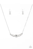 Cheers To Sparkle White Bling - Silver Paparazzi Necklace