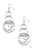 Chic Circles - Black Paparazzi Earrings