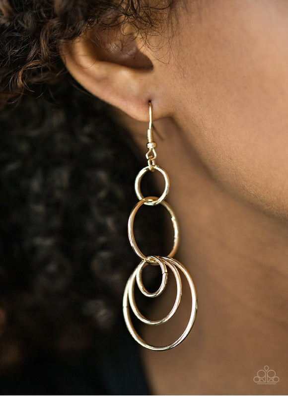 Chic Circles - Gold Paparazzi Earrings