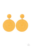 Circulate The Room - Yellow Paparazzi Earrings