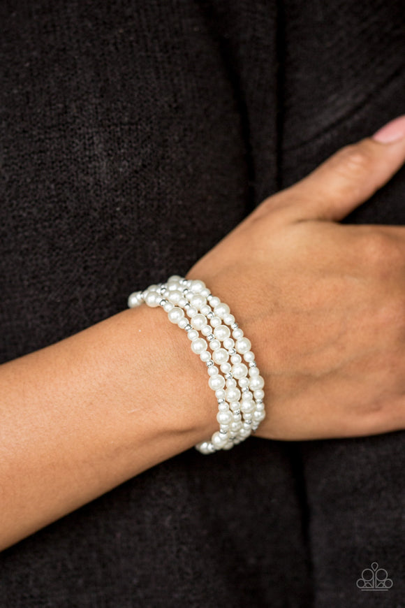 Classic Confidence - White Paparazzi Bracelet