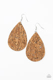 CORK IT Over - Silver Paparazzi Earrings