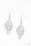 Cosmically Chic - White Bling Paparazzi Earrings