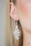 Cosmically Chic - White Bling Paparazzi Earrings