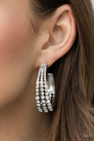 Cosmopolitan Cool - White Bling Paparazzi Earrings