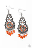 Courageously Congo - Orange Paparazzi Earrings