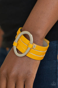 Cowgirl Cavalier - Yellow Paparazzi Bracelet Wrap