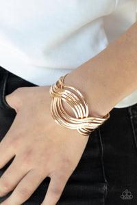 Curvaceous Curves - Gold Paparazzi Bracelet