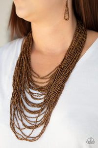 Dauntless Dazzle - Copper Seed Bead Paparazzi Necklace