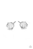 Delicately Dainty - White Bling Paparazzi Earrings