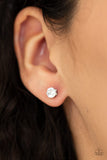 Delicately Dainty - White Bling Paparazzi Earrings