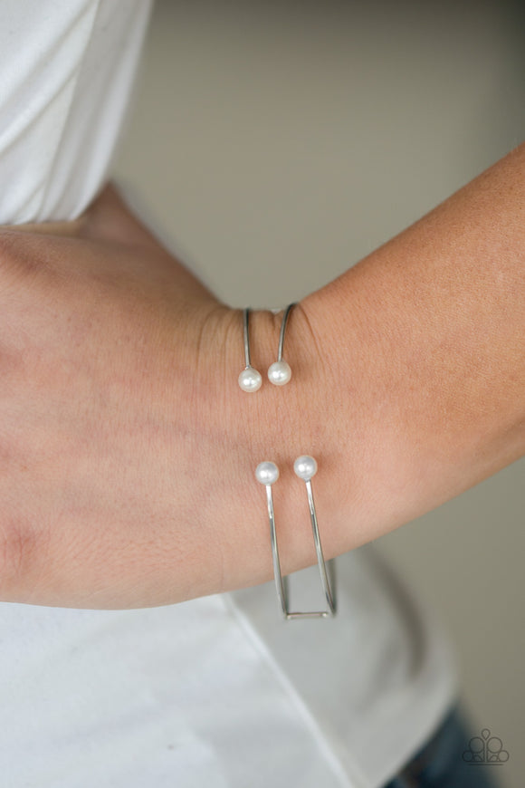 Delicately Demure - White Paparazzi Bracelet