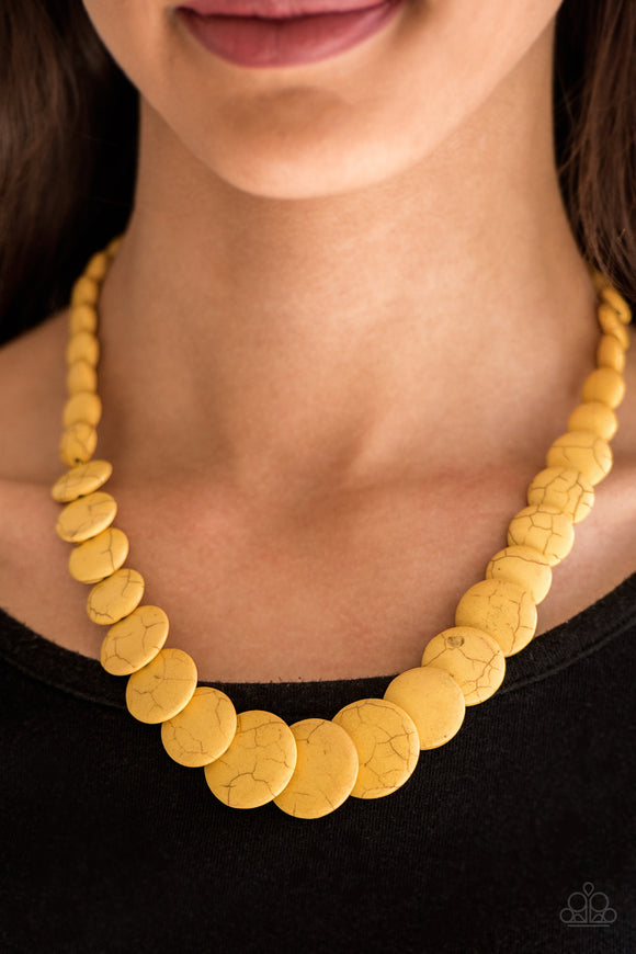 Desert Flats - Yellow Paparazzi Necklace