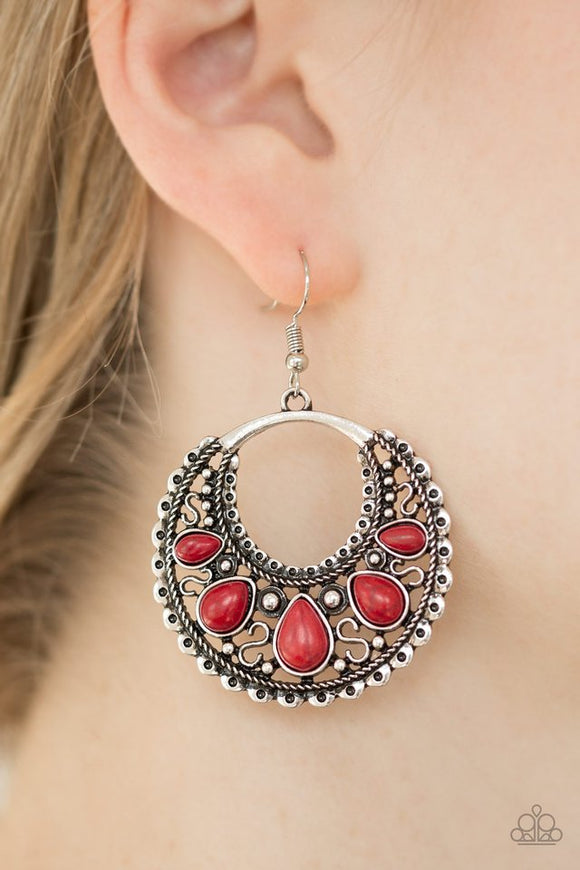 Desert Springs - Red Paparazzi Earrings