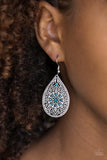 Dinner Party Posh - Blue Paparazzi Earrings