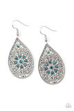 Dinner Party Posh - Blue Paparazzi Earrings