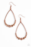 Dipped In Diamonds - Copper Paparazzi Earrings