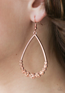 Dipped In Diamonds - Copper Paparazzi Earrings