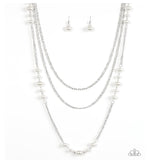 Diva Dilemma Pearls - White Paparazzi Necklace