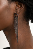 Divinely Dipping - Black Paparazzi Earrings