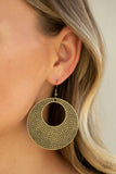 Dotted Delicacy - Brass Paparazzi Earrings