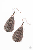 Double The Texture - Copper Paparazzi Earrings