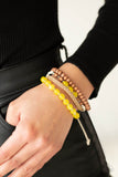 Down HOMESPUN - Yellow Paparazzi Bracelet - Urban