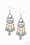 Eastern Excursion - Multi Orange Paparazzi Earrings