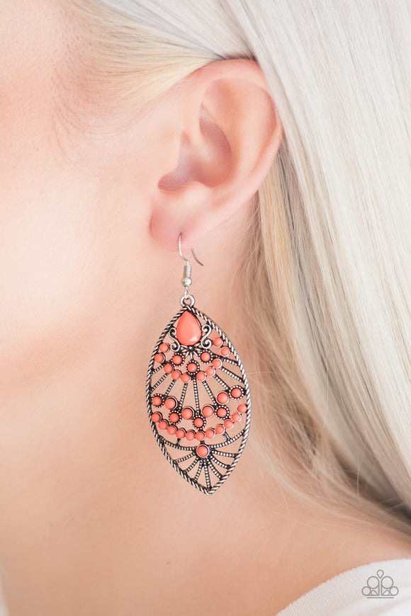 Eastern Extravagance - Orange Paparazzi Earrings