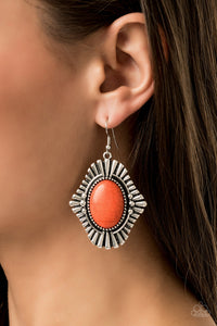 Easy As Pioneer - Orange Paparazzi Earrings