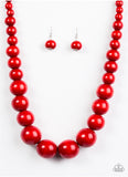 Effortlessly Everglades - Red Wood Paparazzi Necklace