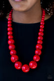 Effortlessly Everglades - Red Wood Paparazzi Necklace