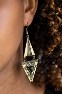 El Paso Edge - Brass Paparazzi Earrings