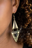 El Paso Edge - Brass Paparazzi Earrings