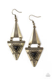 El Paso Edge - Brass Paparazzi Earrings