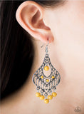 Elegant Enchantment - Yellow Paparazzi Earrings